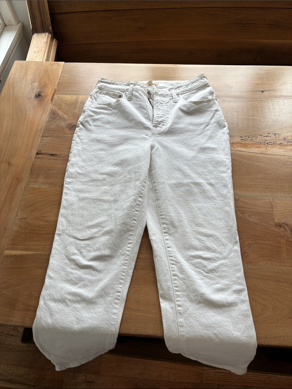 Madewell High-Rise White Straight Jeans -